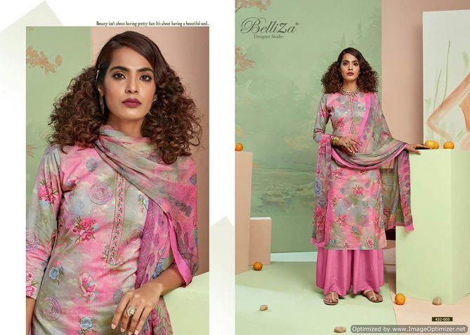 Belliza Pearls Pure Cotton Designer Dress Material